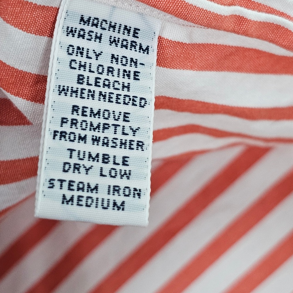 Polo Ralph Lauren Blake Mens XXL Coral White Striped Cotton Button Down Shirt - Picture 5 of 12